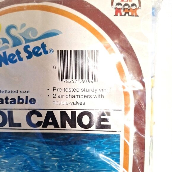 Wet Set Inflatable Vinyl Pool Canoe 48" 1985 Vintage 59394 Ride OnToys R Us - Picture 5 of 8
